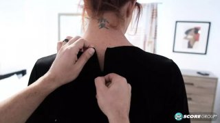 Mature redhead milf gets creampie in the graduate remake - college stud fucks older woman doggy style Thumbnail