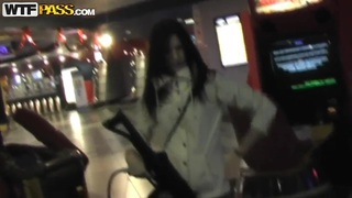 Tight ass babe Nika gets naughty in public toilet Thumbnail